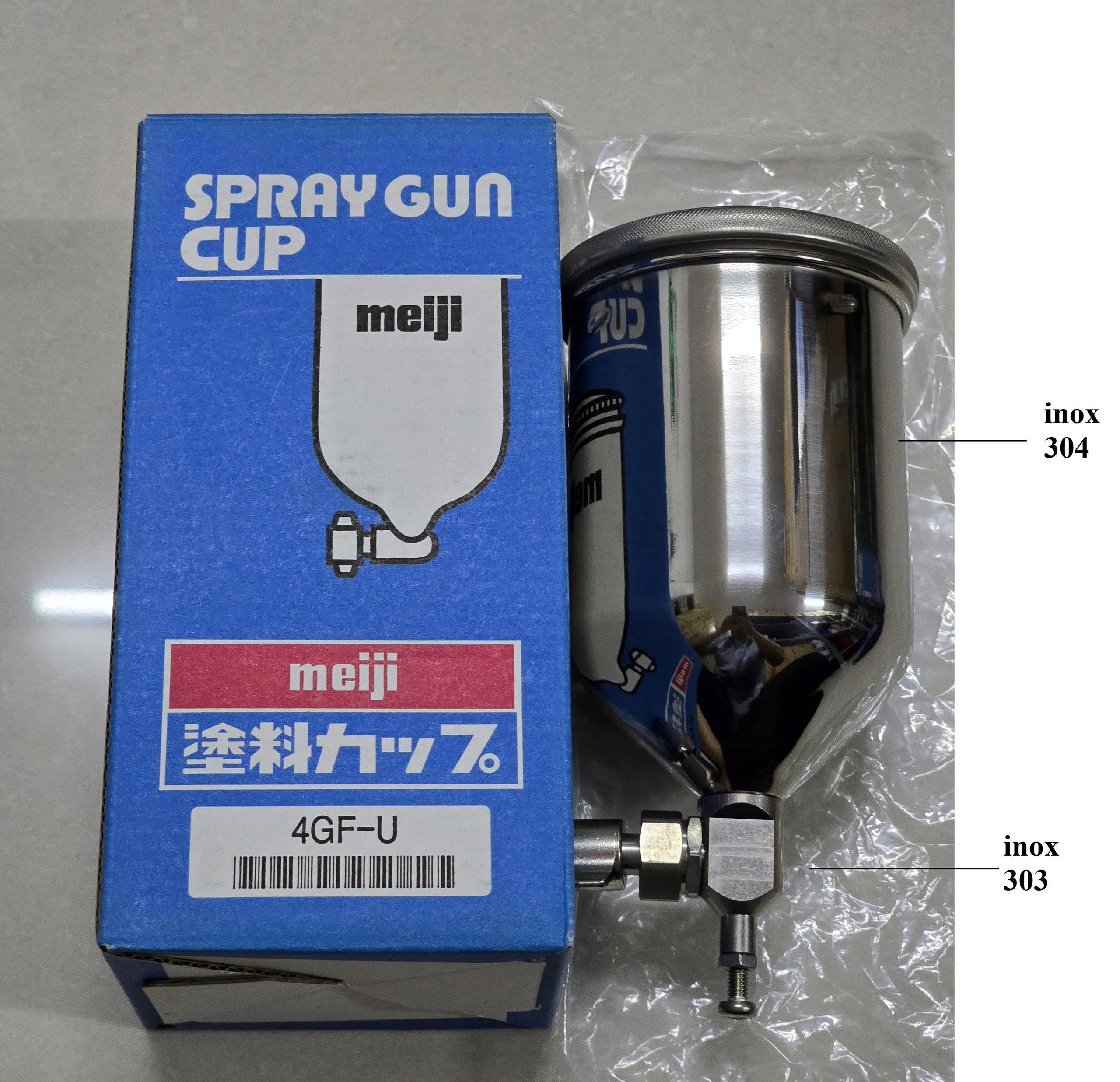 Cốc chứa sơn Inox Meiji 4GF-U chính hãng