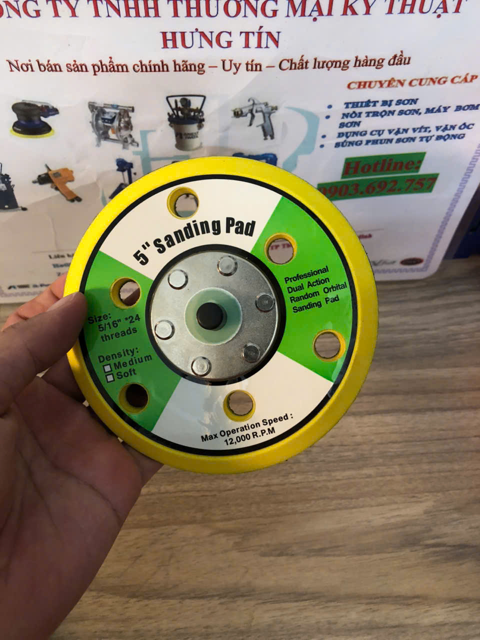 Đế chà nhám Gai 5 inch hút bụi