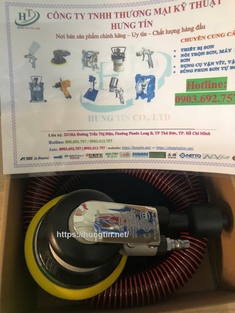 Máy chà nhám prima có hút bụi đế gai 5 inch chính hãng