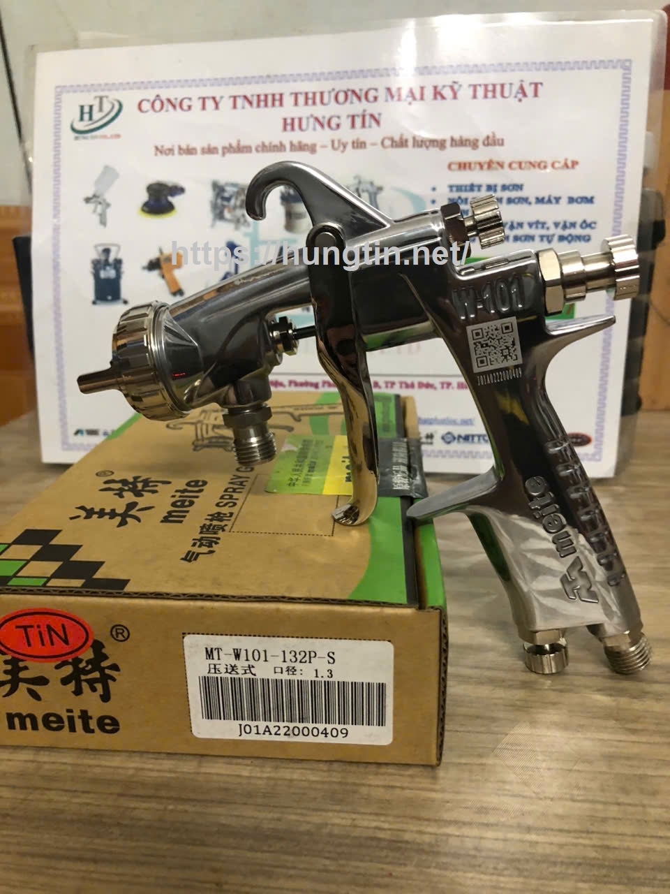 Súng phun sơn Meite MT-W101-132P-S béc 1.3mm dạng áp lực